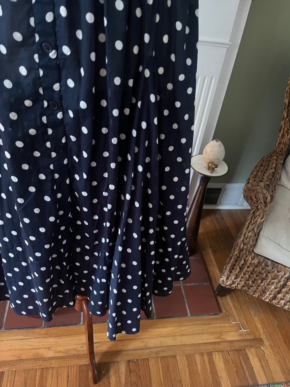 Chelsea & Theodore Cotton Polka Dot Midi Dress | Smocked Waist | Size 2X - Picture 4 of 5